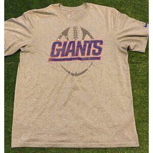New York Giants shirt mens large gray blue Nike dri fit short sleeve football 18